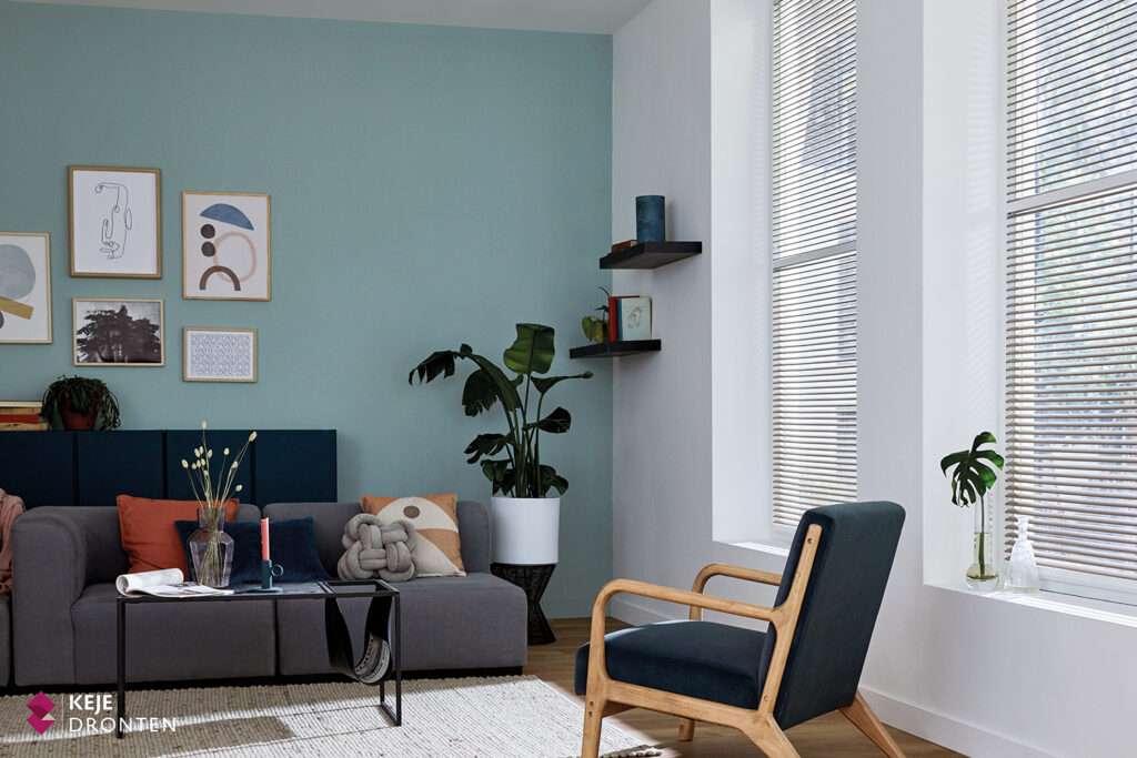 Lamella shutters in frame raamdecoratie Keje